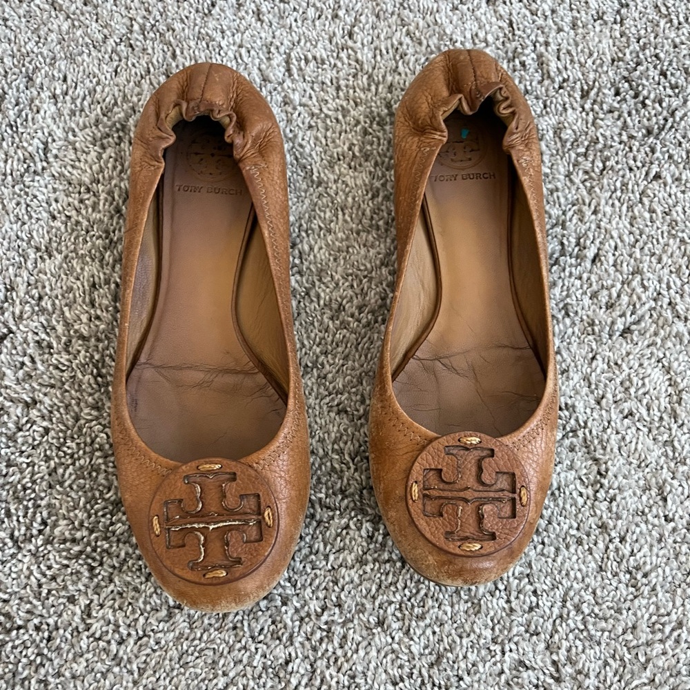 Tory Burch Reva Women's Brown Flats- 9.5- Used